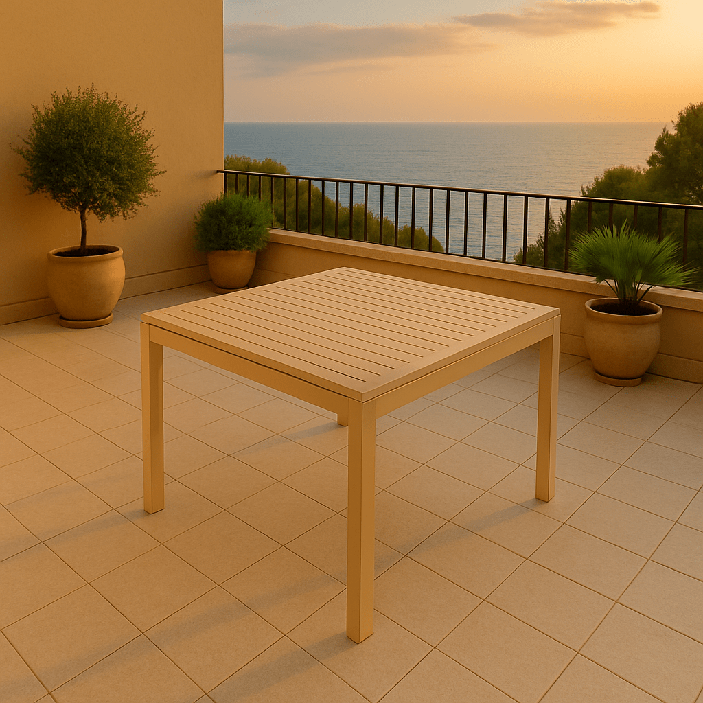 Table 100% aluminium 90*90/180