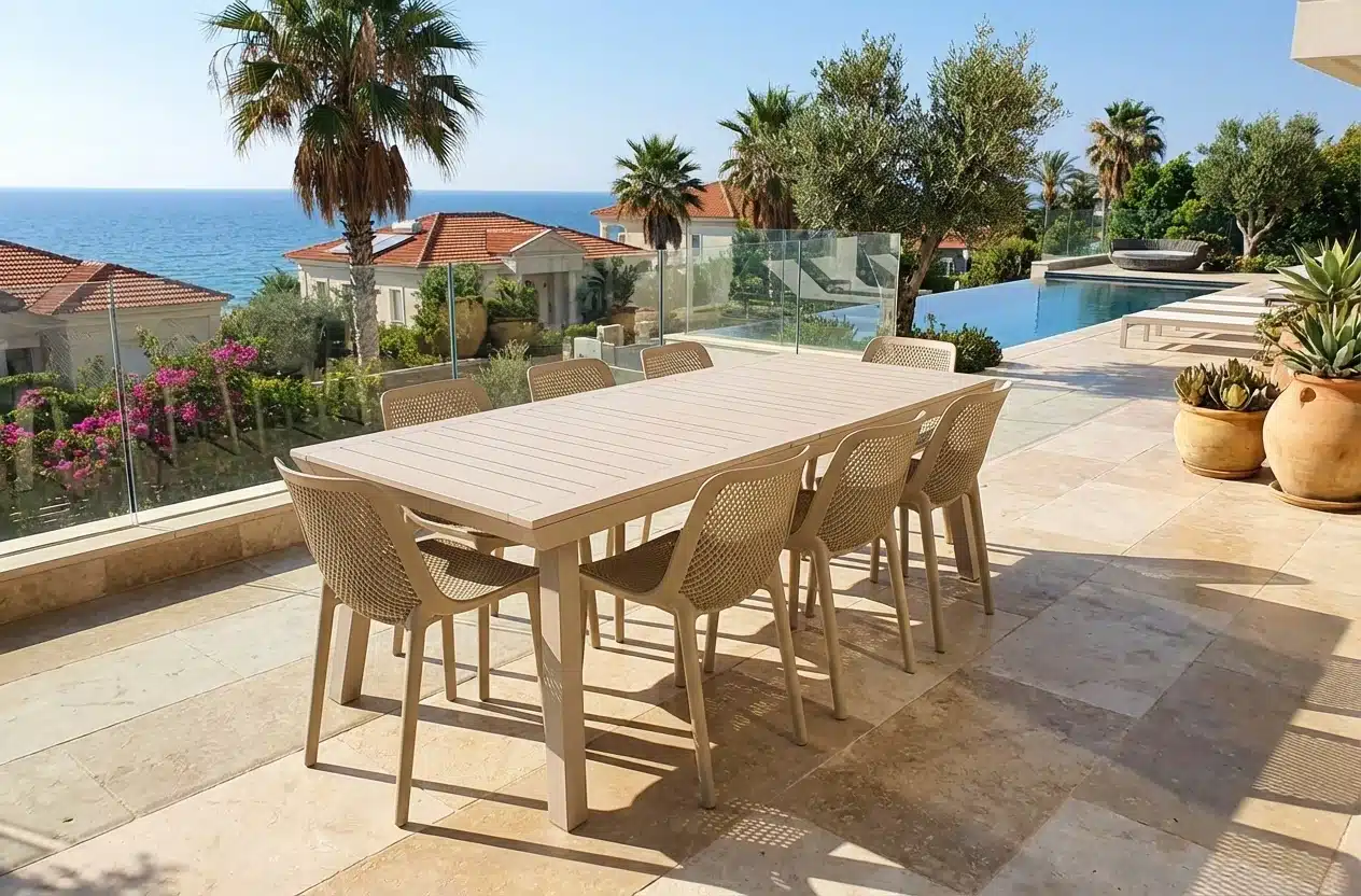 Aluminium table 100*172/243