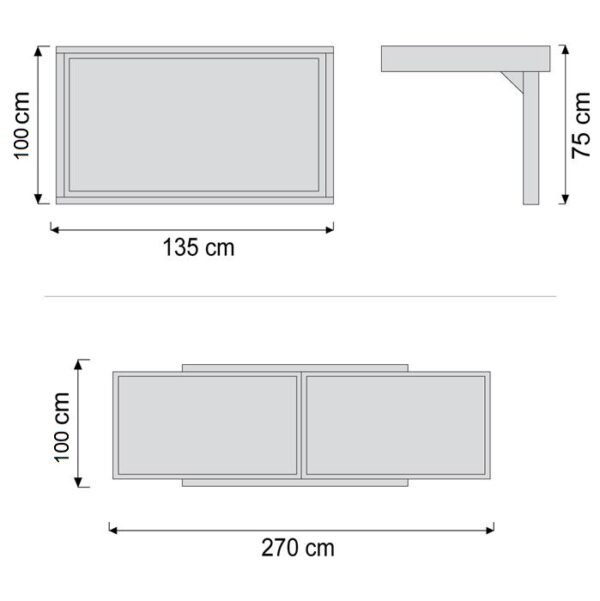 Table 100% aluminium 100*135/270 - Image 3