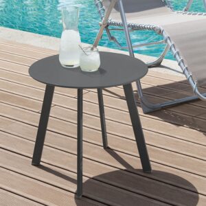 Round aluminum coffee table