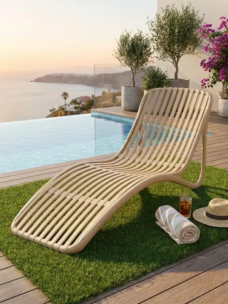Elegant Beige Deck Chair